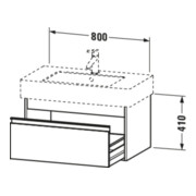 Duravit Meuble sous-lavabo Ketho 80x45,5 cm, graph ma, 1 tiroir, suspendu-3