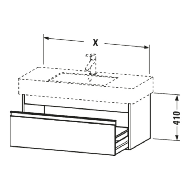 Duravit Meuble sous-lavabo Ketho 80x45,5 cm, graph ma, 1 tiroir, suspendu