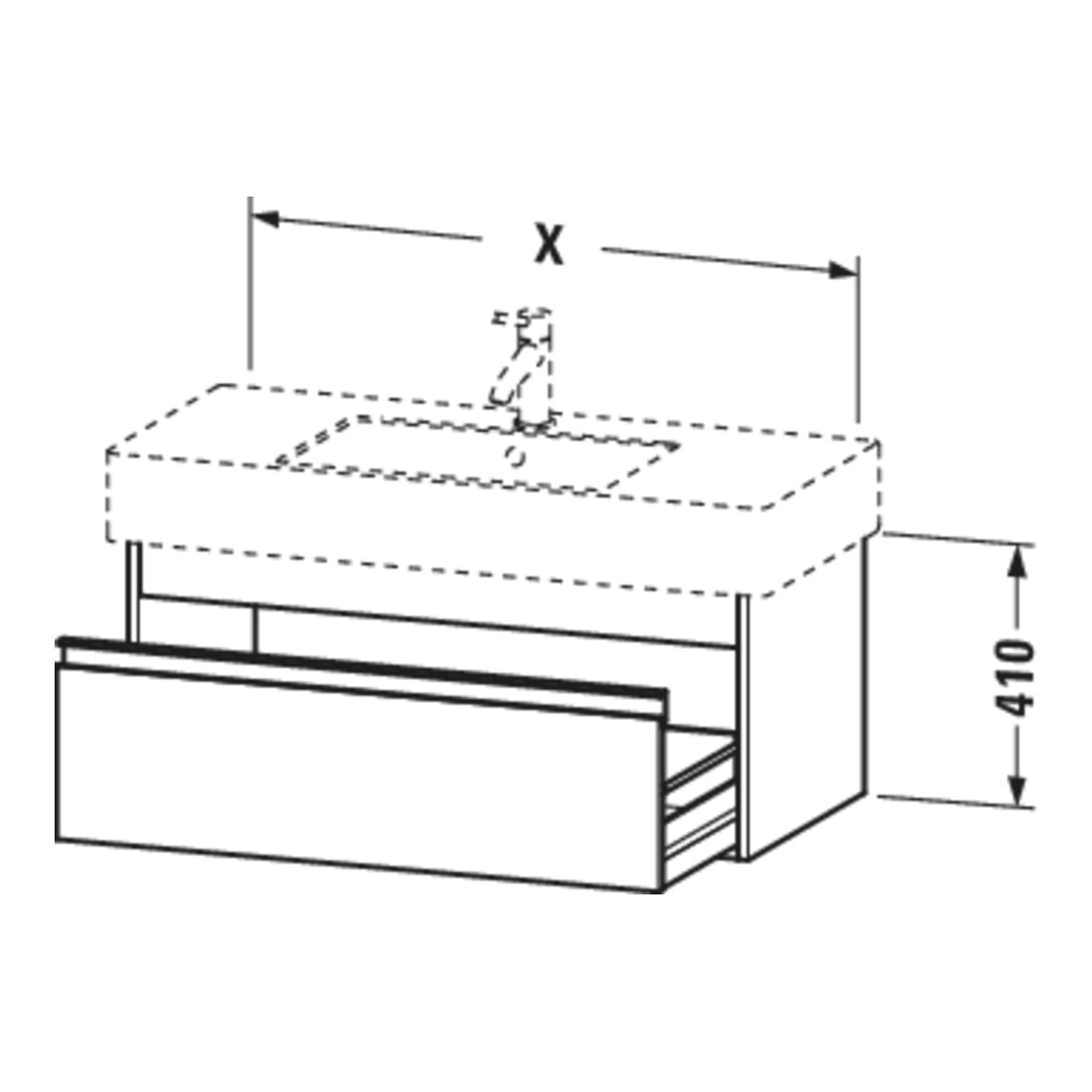 Duravit Meuble sous-lavabo Ketho 80x45,5 cm, graph ma, 1 tiroir, suspendu