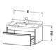 Duravit Meuble sous-lavabo Ketho 80x45,5 cm, graph ma, 1 tiroir, suspendu mural