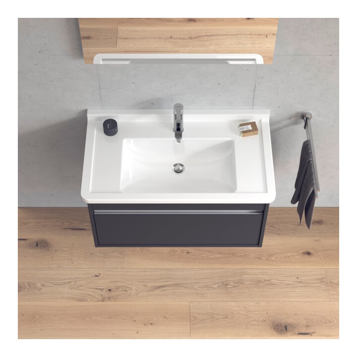 Duravit Meuble sous-lavabo Ketho 80x45,5 cm, graph ma, 1 tiroir, suspendu mural