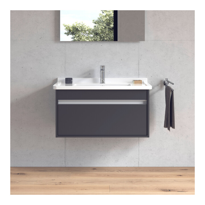 Duravit Meuble sous-lavabo Ketho 80x45,5 cm, graph ma, 1 tiroir, suspendu mural
