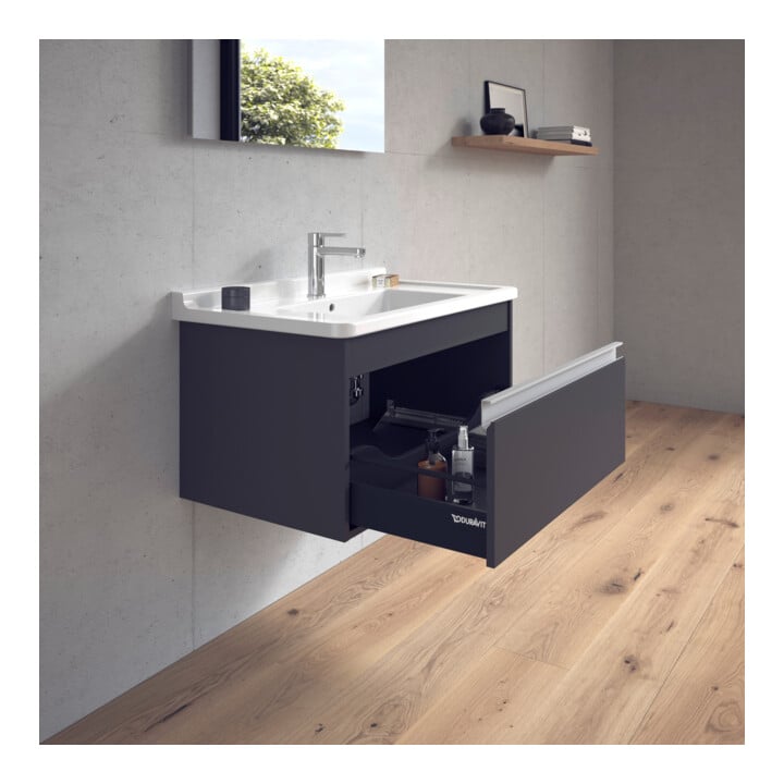 Duravit Meuble sous-lavabo Ketho 80x45,5 cm, graph ma, 1 tiroir, suspendu mural