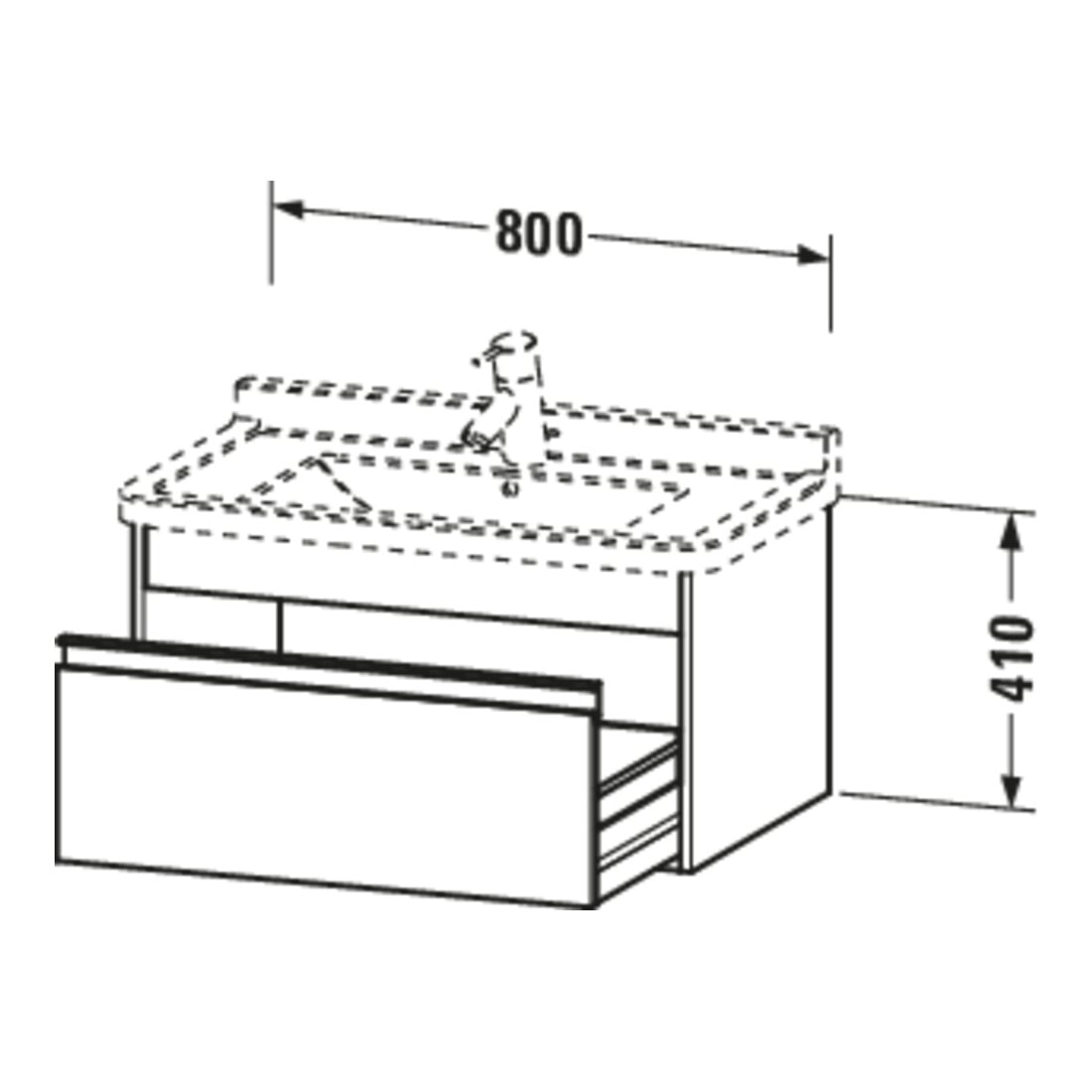 Duravit Meuble sous-lavabo Ketho 80x45,5 cm, graph ma, 1 tiroir, suspendu mural