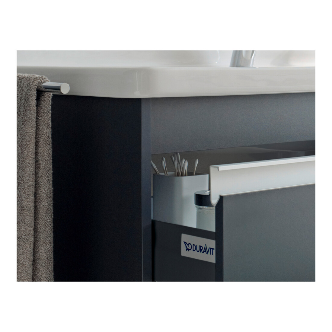 Duravit Meuble sous lavabo Ketho 80x45,5 cm, graph ma, 2 tiroirs, suspendu