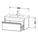Duravit Meuble sous-lavabo Ketho 80x45,5 cm, graphite mat, 1 tiroir, suspendu