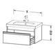 Duravit Meuble sous-lavabo Ketho 80x45,5 cm, graphite mat, 1 tiroir, suspendu