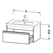Duravit Meuble sous-lavabo Ketho 80x45,5 cm, graphite mat, 1 tiroir, suspendu-4