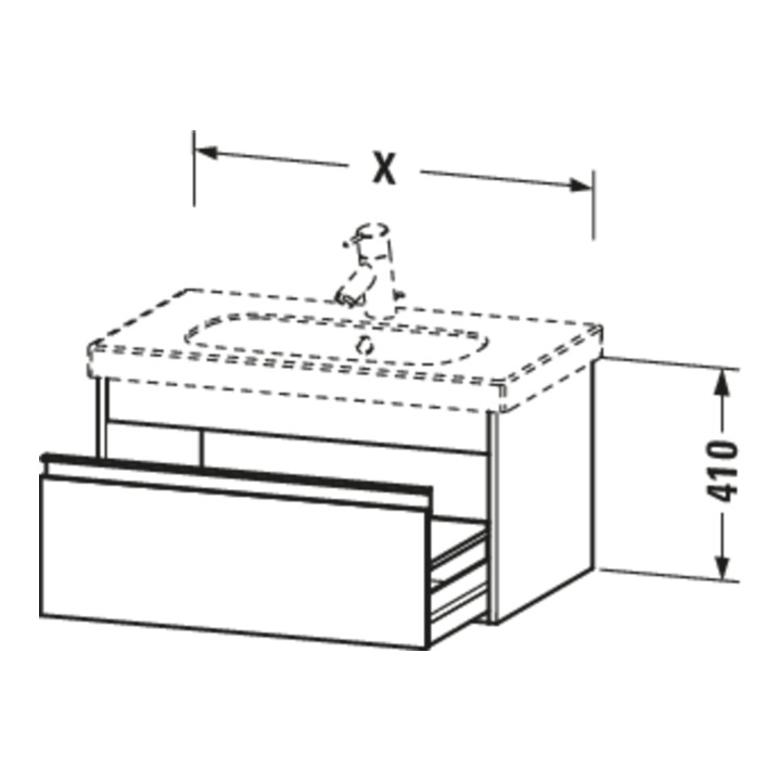 Duravit Meuble sous-lavabo Ketho 80x45,5 cm, graphite mat, 1 tiroir, suspendu