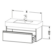 Duravit Meuble sous-lavabo Ketho 80x45,5 cm, lin, 1 tiroir, suspendu-4