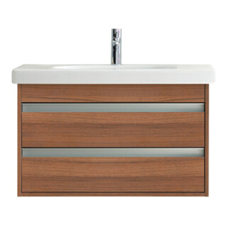 Duravit Meuble sous lavabo Ketho 80x45,5 cm, noyer naturel, 2 tiroirs, suspendu