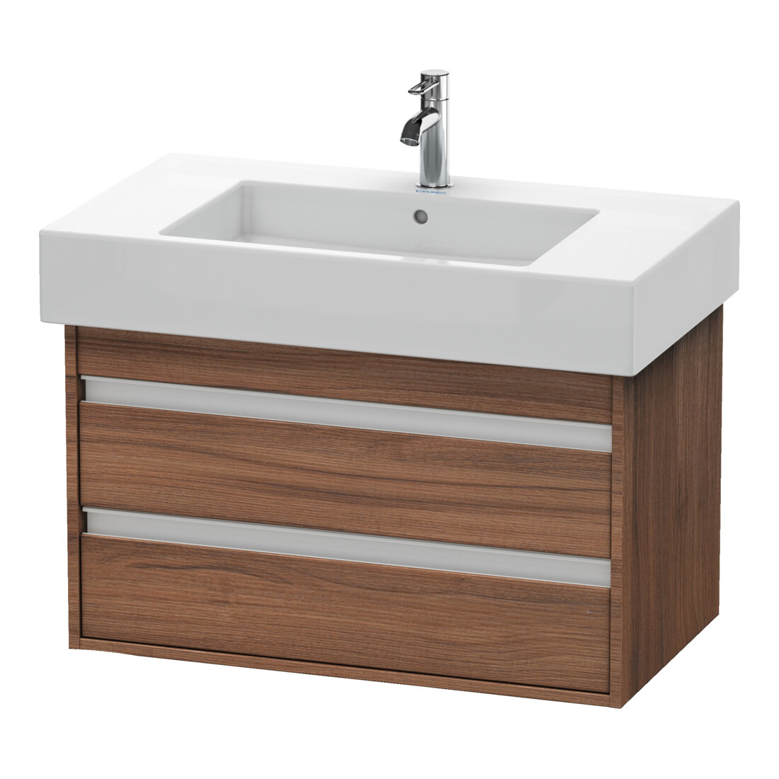 Duravit Meuble sous lavabo Ketho 80x45,5 cm, noyer naturel, 2 tiroirs, suspendu