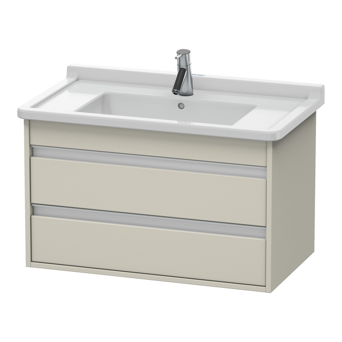 Duravit Meuble sous lavabo Ketho 80x45,5 cm, Taupe, 2 tiroirs, suspendu
