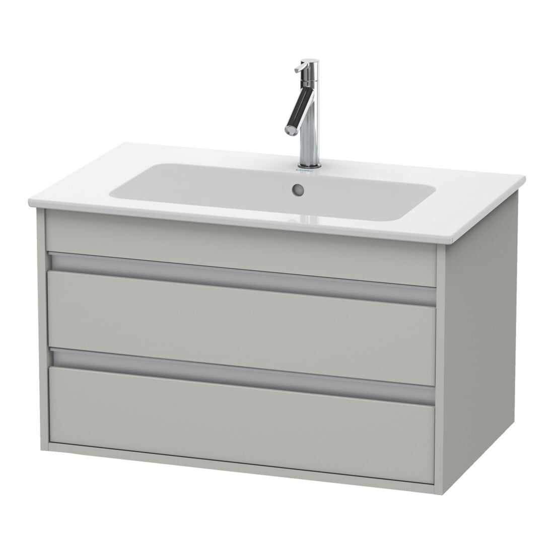Duravit Meuble sous-lavabo Ketho 80x47,5 cm, béton gris, 2 tiroirs, suspendu