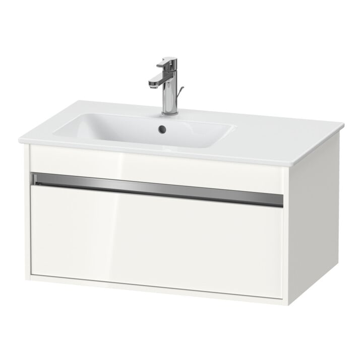 Duravit Meuble sous lavabo Ketho 80x47,5 cm, blanc brillant, 1 tiroir, suspendu