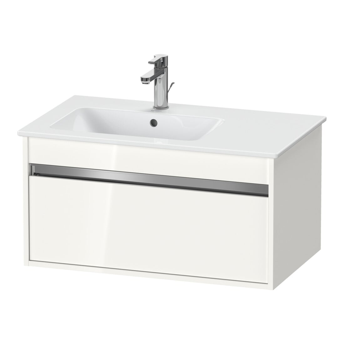 Duravit Meuble sous lavabo Ketho 80x47,5 cm, blanc brillant, 1 tiroir, suspendu
