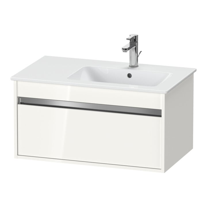 Duravit Meuble sous lavabo Ketho 80x47,5 cm, blanc brillant, 1 tiroir, suspendu