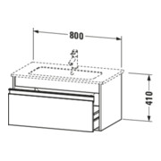 Duravit Meuble sous lavabo Ketho 80x47,5 cm, blanc brillant, 1 tiroir, suspendu-5