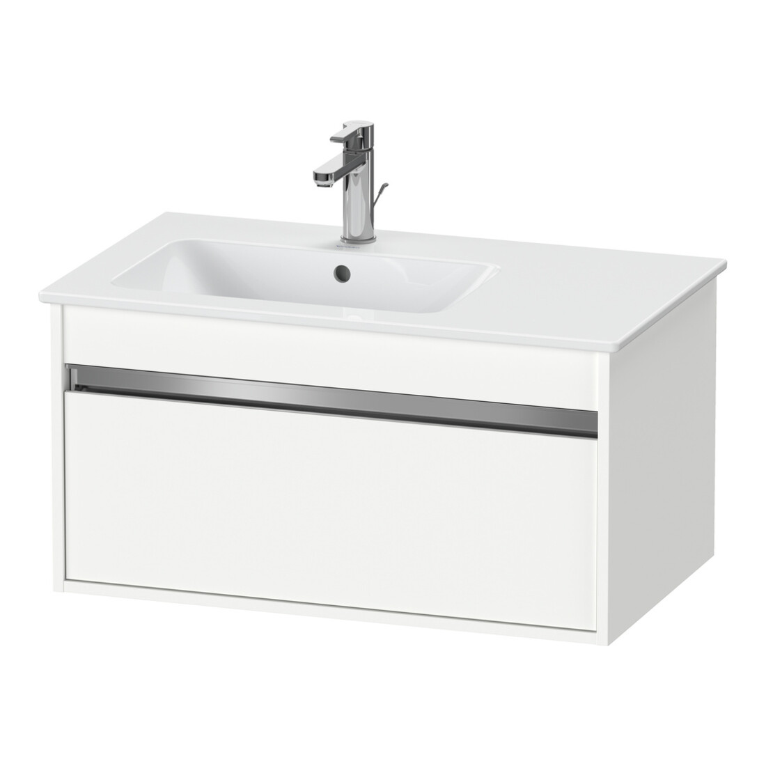 Duravit Meuble sous lavabo Ketho 80x47,5 cm, blanc mat, 1 tiroir, suspendu