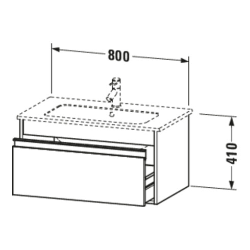 Duravit Meuble sous lavabo Ketho 80x47,5 cm, blanc œuf, 1 tiroir, suspendu