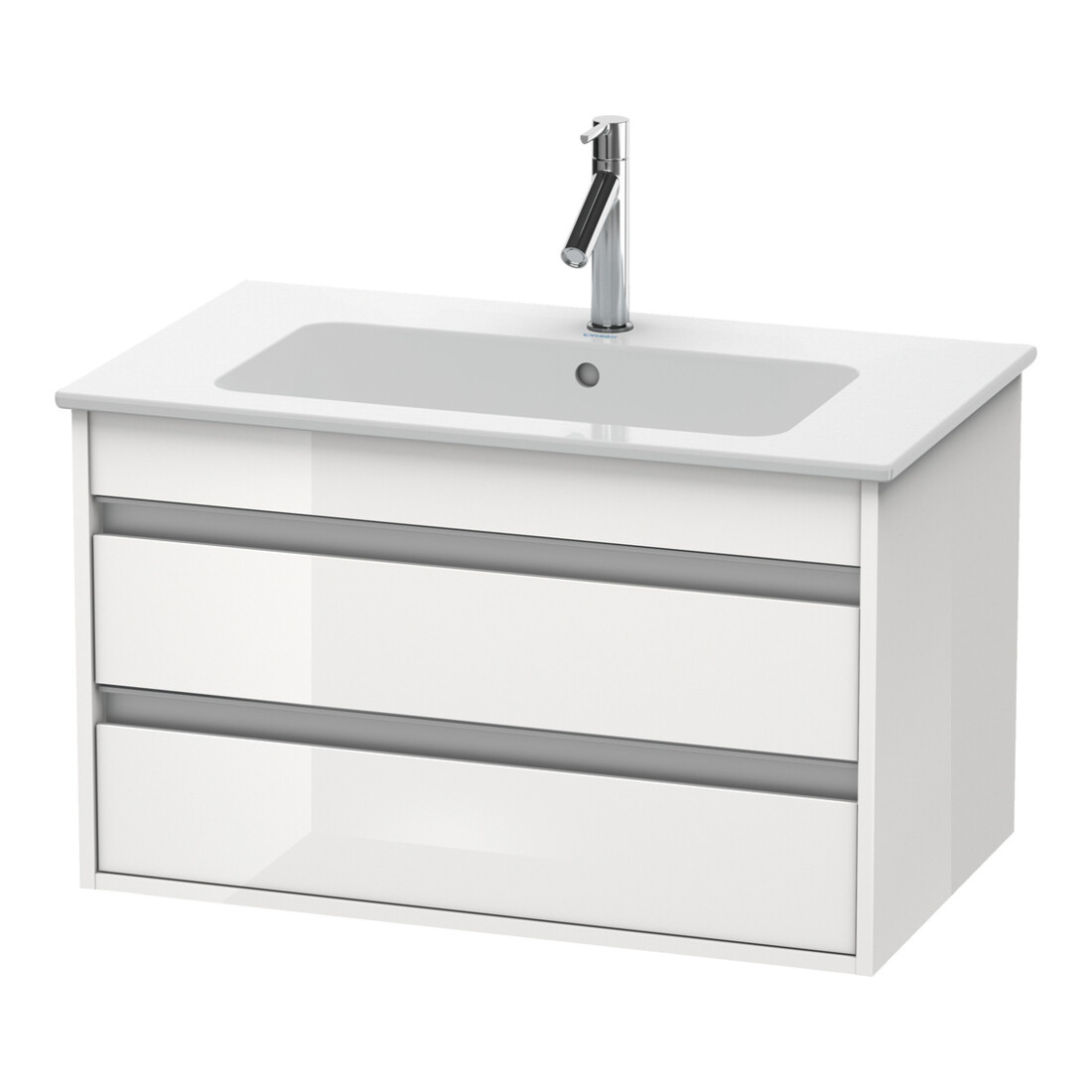 Duravit Meuble sous lavabo Ketho 80x47,5 cm, blanc œuf, 2 tiroirs, suspendu