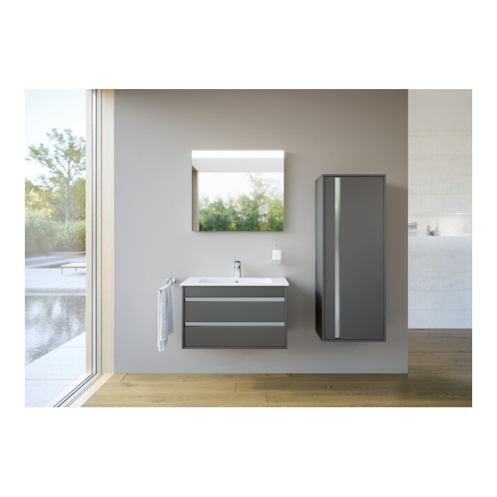 Duravit Meuble sous lavabo Ketho 80x47,5 cm, graph ma, 2 tiroirs, suspendu