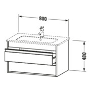 Duravit Meuble sous lavabo Ketho 80x47,5 cm, graph ma, 2 tiroirs, suspendu-5