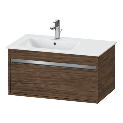 Duravit Meuble sous-lavabo Ketho 80x47,5 cm, noyer foncé, 1 tiroir, suspendu