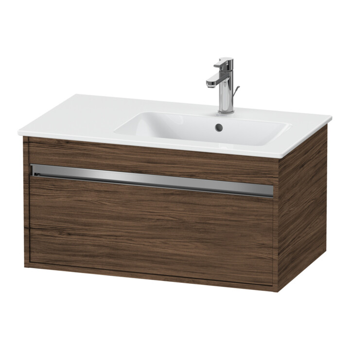 Duravit Meuble sous-lavabo Ketho 80x47,5 cm, noyer foncé, 1 tiroir, suspendu