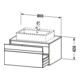 Duravit Meuble sous-lavabo Ketho 80x55 cm, beige, 1 tiroir, suspendu