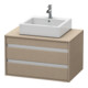 Duravit Meuble sous-lavabo Ketho 80x55 cm, blanc, f AWT milieu, 2 tiroirs-1