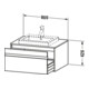 Duravit Meuble sous lavabo Ketho 80x55 cm, blanc mat, 1 tiroir, suspendu