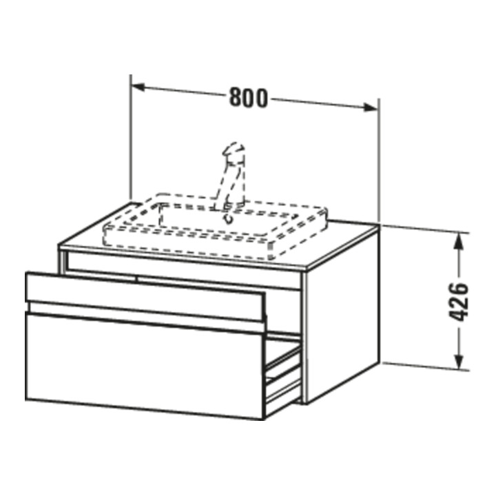Duravit Meuble sous lavabo Ketho 80x55 cm, blanc mat, 1 tiroir, suspendu