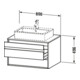 Duravit Meuble sous-lavabo Ketho 80x55 cm, blanc mat, 2 tiroirs, AWT central