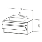 Duravit Meuble sous-lavabo Ketho 80x55 cm, blanc mat, 2 tiroirs, AWT central-4