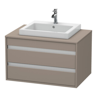 Duravit Meuble sous lavabo Ketho 80x55 cm, blanc mat, 2 tiroirs, lavabo encastré central