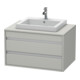 Duravit Meuble sous-lavabo Ketho 80x55 cm, blanc mat, pour lavabo encastré, 2 tiroirs-1