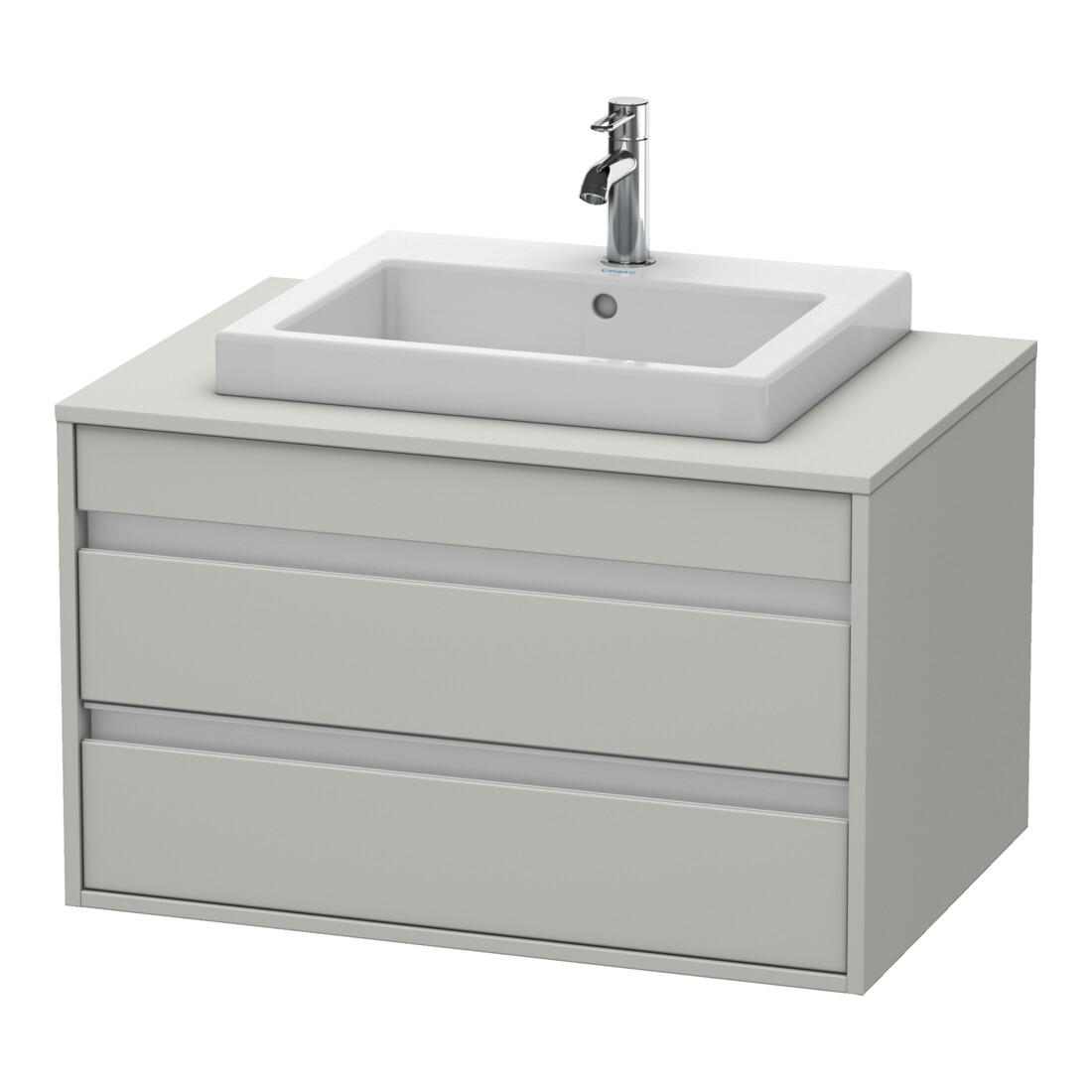 Duravit Meuble sous-lavabo Ketho 80x55 cm, blanc mat, pour lavabo encastré, 2 tiroirs
