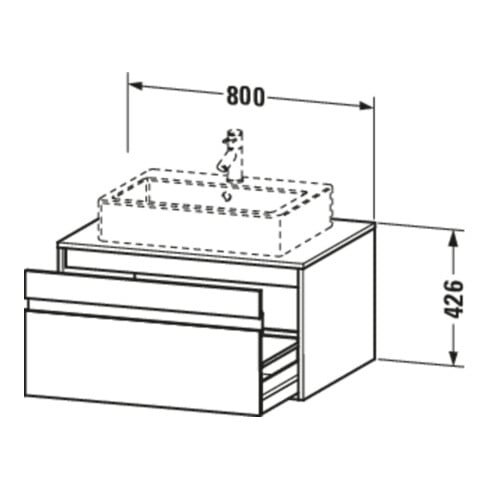 Duravit Meuble sous-lavabo Ketho 80x55 cm, E N, f AWT m, 1 tiroir, suspendu