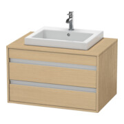 Duravit Meuble sous-lavabo Ketho 80x55 cm, E Nat, pour lavabo encastré moyen, 2 tiroirs-1
