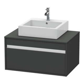 Duravit Meuble sous-lavabo Ketho 80x55 cm, gris mat, avec AWT, 1 tiroir, suspendu