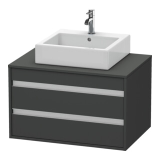 Duravit Meuble sous-lavabo Ketho 80x55 cm, gris mat, avec AWT central, 2 tiroirs