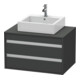 Duravit Meuble sous-lavabo Ketho 80x55 cm, gris mat, avec AWT central, 2 tiroirs-1