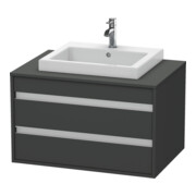 Duravit Meuble sous lavabo Ketho 80x55 cm, gris mat, pour lavabo encastré, 2 tiroirs-1
