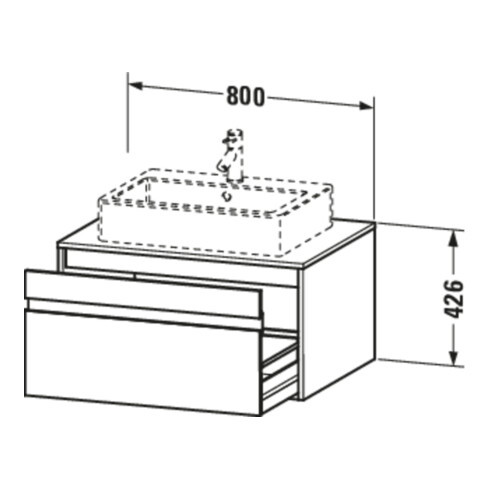 Duravit Meuble sous-lavabo Ketho 80x55 cm, H, pour AWT milieu, 1 tiroir, suspendu