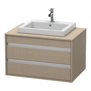Duravit Meuble sous-lavabo Ketho 80x55 cm, lei, lavabo encastré central, 2 tiroirs