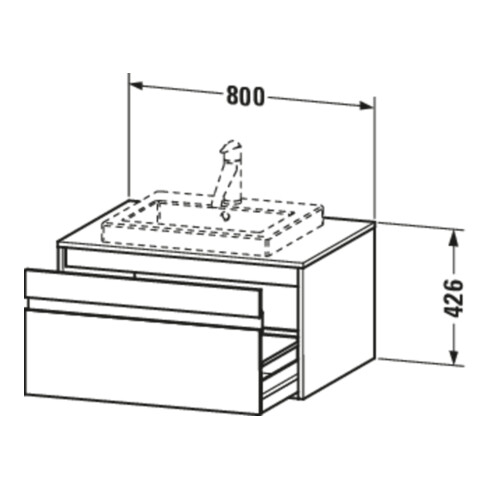 Duravit Meuble sous-lavabo Ketho 80x55 cm, N d, f EWT m, 1 tiroir, suspendu