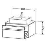 Duravit Meuble sous lavabo Ketho 80x55 cm, N N, avec AWT, 1 tiroir, suspendu-4