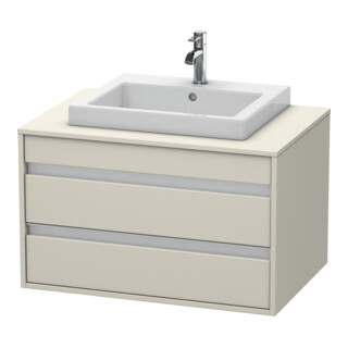 Duravit Meuble sous-lavabo Ketho 80x55 cm, Taupe, pour lavabo encastré, 2 tiroirs