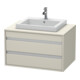 Duravit Meuble sous-lavabo Ketho 80x55 cm, Taupe, pour lavabo encastré, 2 tiroirs-1